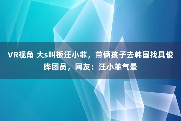 VR视角 大s叫板汪小菲，带俩孩子去韩国找具俊晔团员，网友：汪小菲气晕