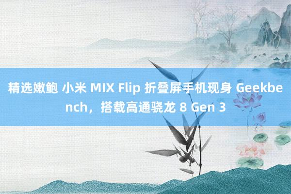 精选嫩鲍 小米 MIX Flip 折叠屏手机现身 Geekbench，搭载高通骁龙 8 Gen 3