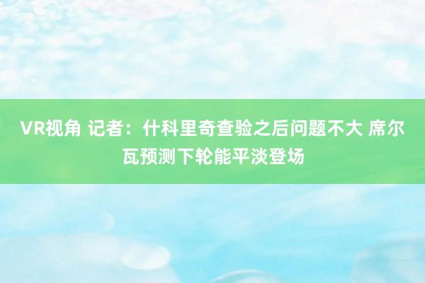 VR视角 记者：什科里奇查验之后问题不大 席尔瓦预测下轮能平淡登场