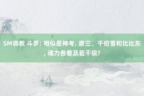 SM调教 斗罗: 相似是神考， 唐三、千仞雪和比比东， 魂力各普及若干级?