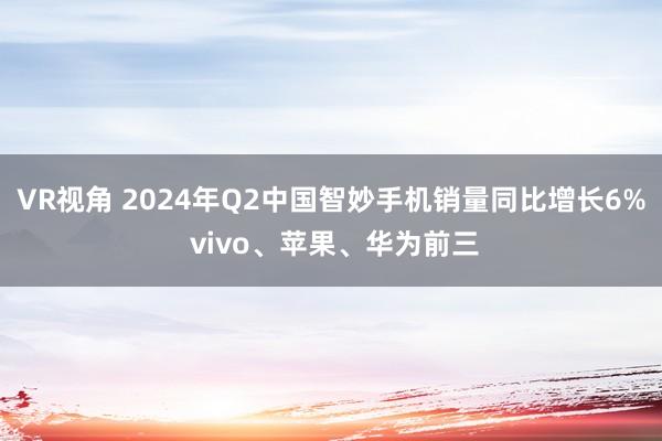 VR视角 2024年Q2中国智妙手机销量同比增长6% vivo、苹果、华为前三