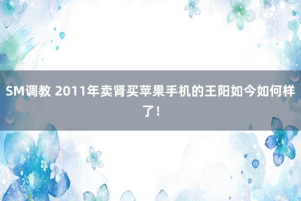 SM调教 2011年卖肾买苹果手机的王阳如今如何样了！