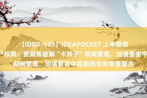 【IDBD-193】IDEAPOCKET 上半期傑作集2009 国度常识产权局：要聚焦破解“卡脖子”期间繁难，加强要害中枢期间专利审查复古