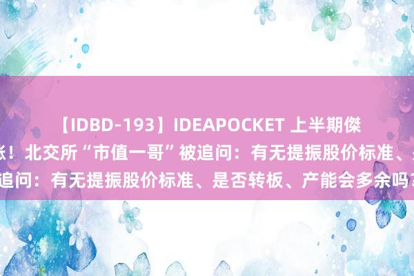 【IDBD-193】IDEAPOCKET 上半期傑作集2009 一季度事迹大涨！北交所“市值一哥”被追问：有无提振股价标准、是否转板、产能会多余吗？