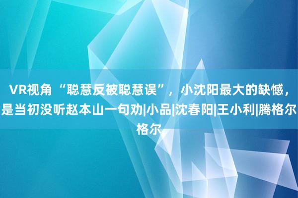 VR视角 “聪慧反被聪慧误”，小沈阳最大的缺憾，是当初没听赵本山一句劝|小品|沈春阳|王小利|腾格尔