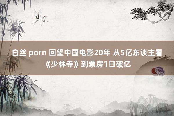 白丝 porn 回望中国电影20年 从5亿东谈主看《少林寺》到票房1日破亿