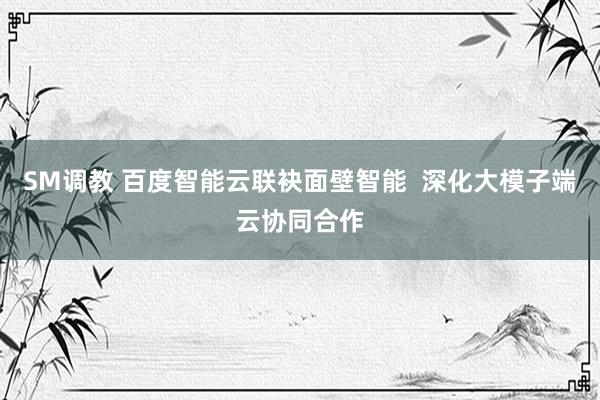 SM调教 百度智能云联袂面壁智能  深化大模子端云协同合作