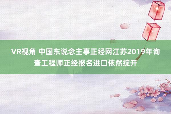 VR视角 中国东说念主事正经网江苏2019年询查工程师正经报名进口依然绽开